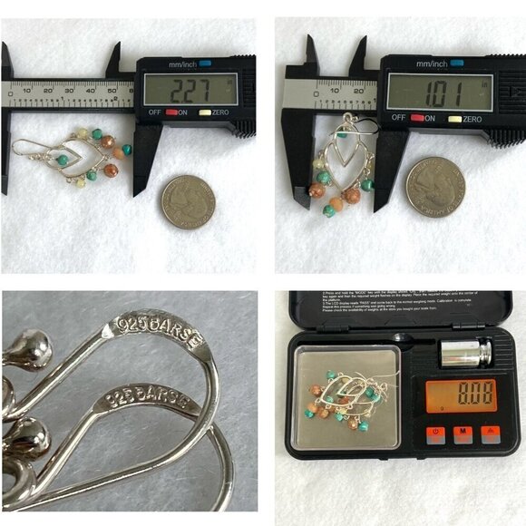 BARSE Sterling Silver 925 Turquoise Jasper Tiered Chandelier Dangle Earrings - Picture 10 of 16